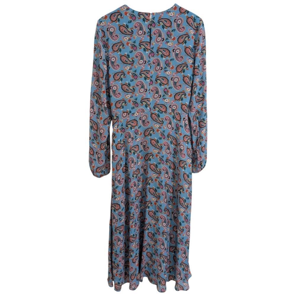 Boden Blue Paisley Long Sleeve Maxi Dress with Pockets - Size US 12R - Picture 3 of 6